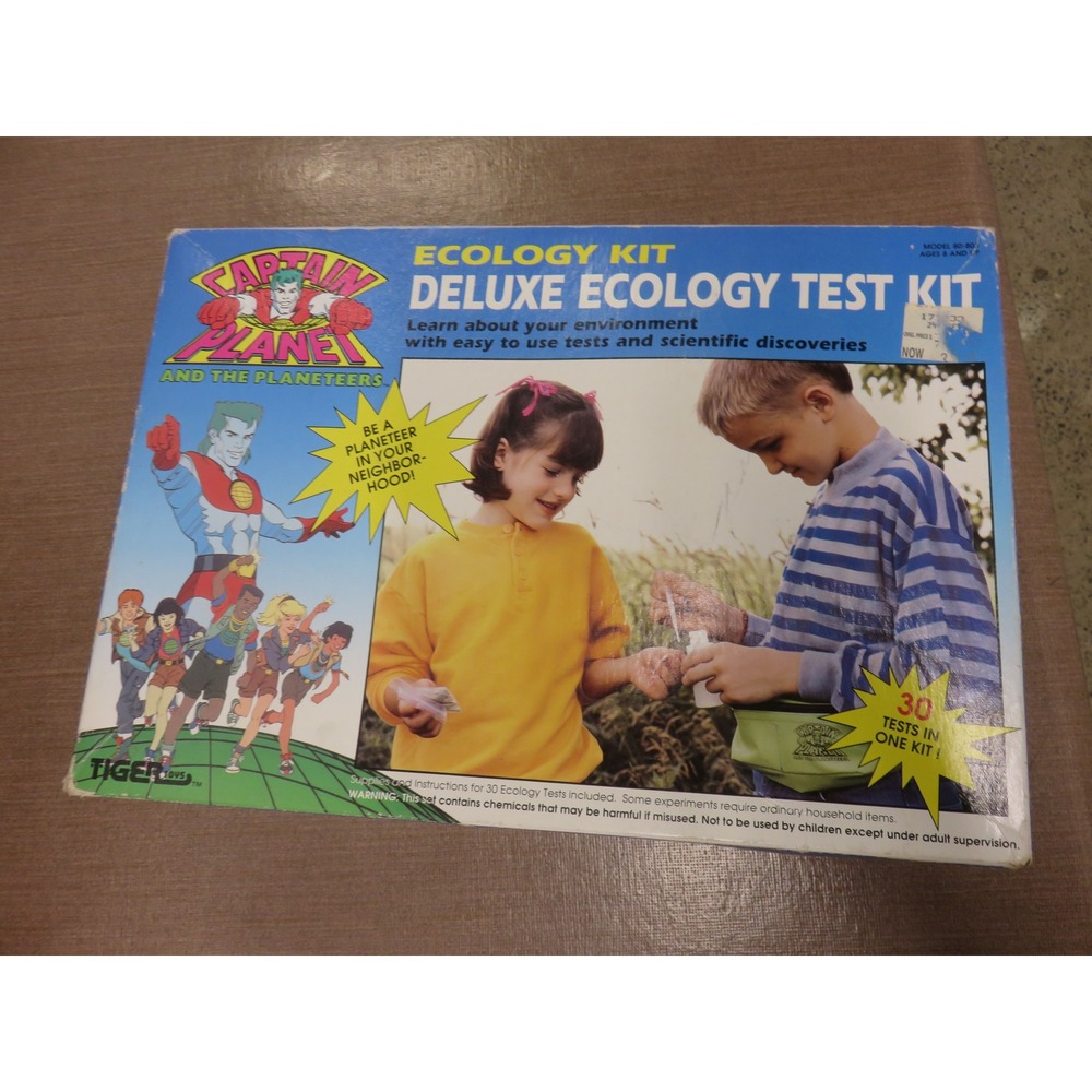 Vintage 1991 Captain Planet Deluxe Ecology Test Kit Tiger Toys Model 80-803